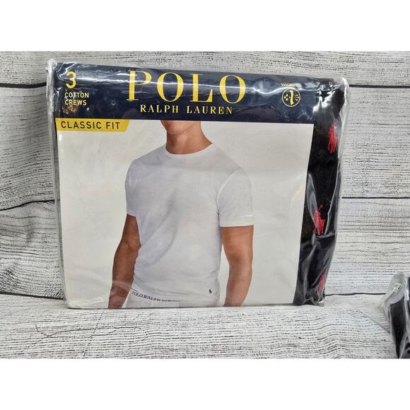 Polo Ralph Lauren Men's Black Classic Fit Crew-Neck T-Shirt 3 Packsize 2XL XXL - Picture 1 of 4